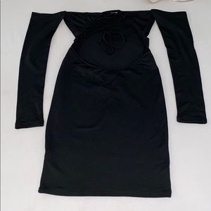 Black Mini Dress w/lace up back